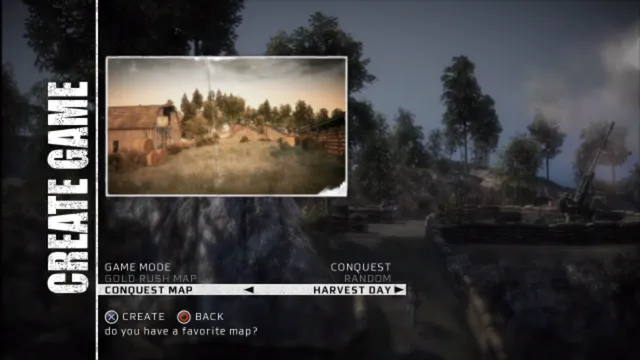 Create game menu