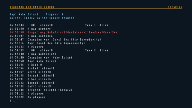 Dedicated server console